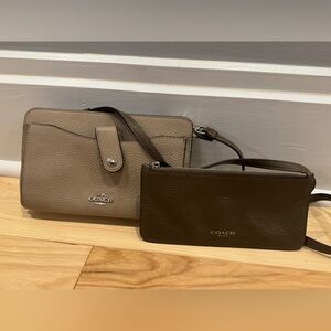 Coach Brown Leather crossbody clutch with wallet